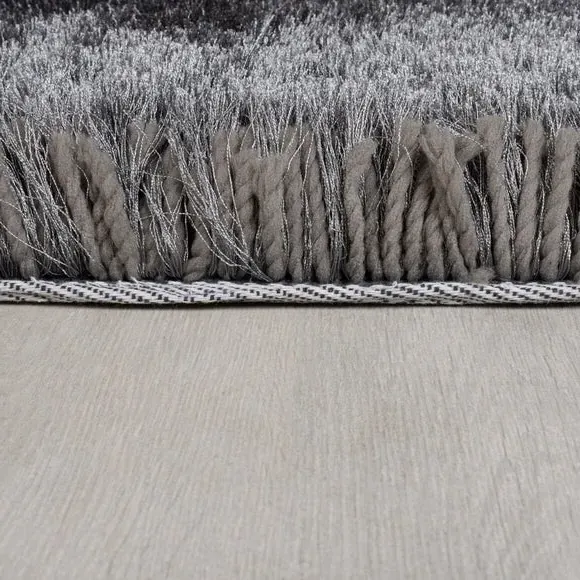 Square Shaggy Rug - Steel, Polyester