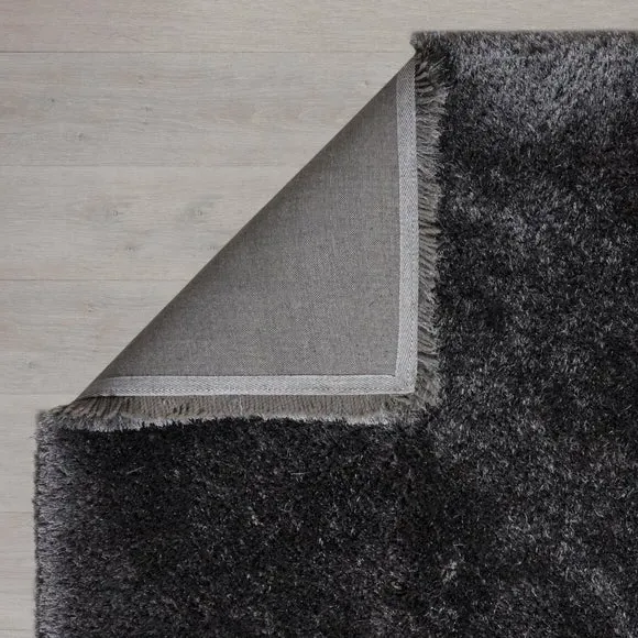 Square Shaggy Rug - Steel, Polyester