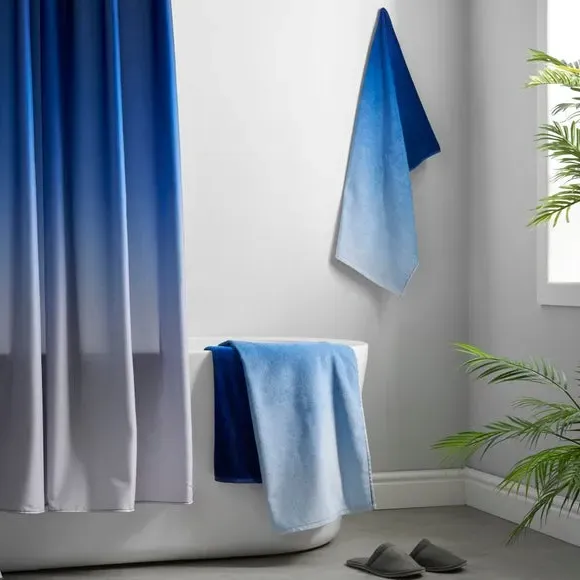Square Shower Curtain Ombre Design - Blue, Polyester