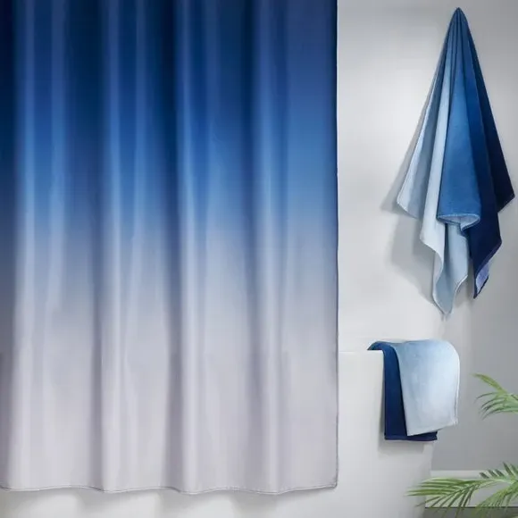 Square Shower Curtain Ombre Design - Blue, Polyester