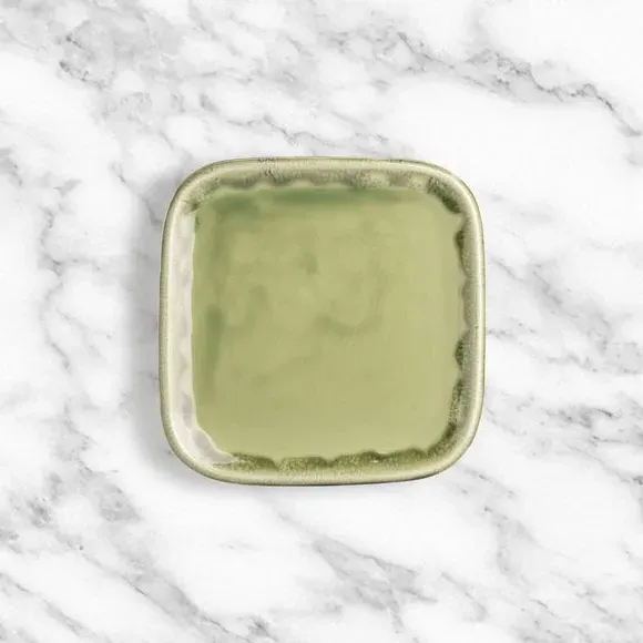 Square Side Plate - Green, Stoneware image