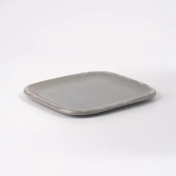Square Side Plate - Grey, Stoneware
