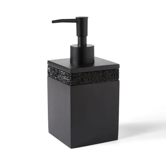 Square Soap Dispenser - Black, Sparkle Finish