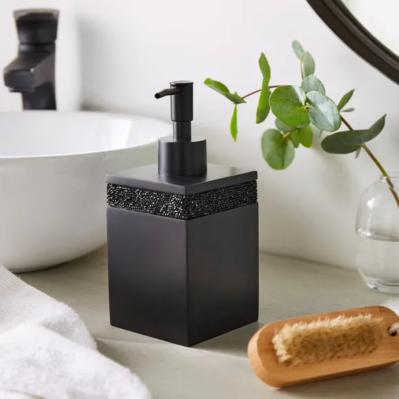 Square Soap Dispenser - Black, Sparkle Finish image