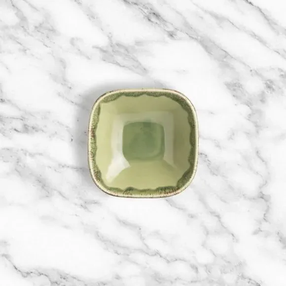 Square Stoneware Bowl - Green, Stoneware image
