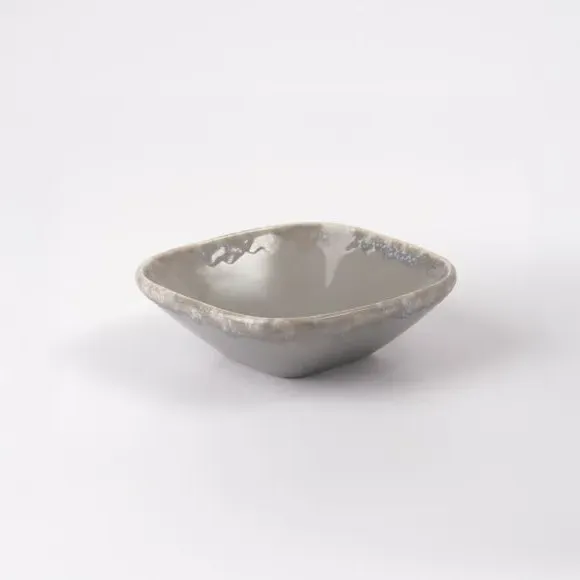 Square Stoneware Bowl - Grey, Stoneware