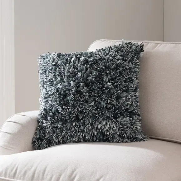 Square Textured Cushion - Black, Cotton