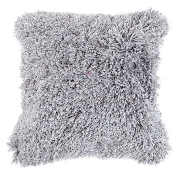 Square Textured Cushion - Grey, Polyester