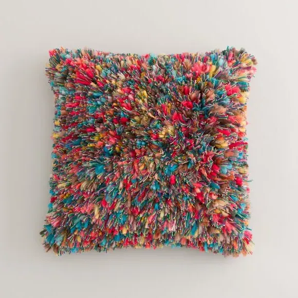Square Textured Cushion - Multicolor, Cotton