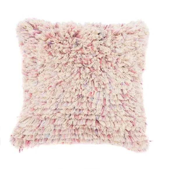 Square Textured Cushion - Pink, Cotton