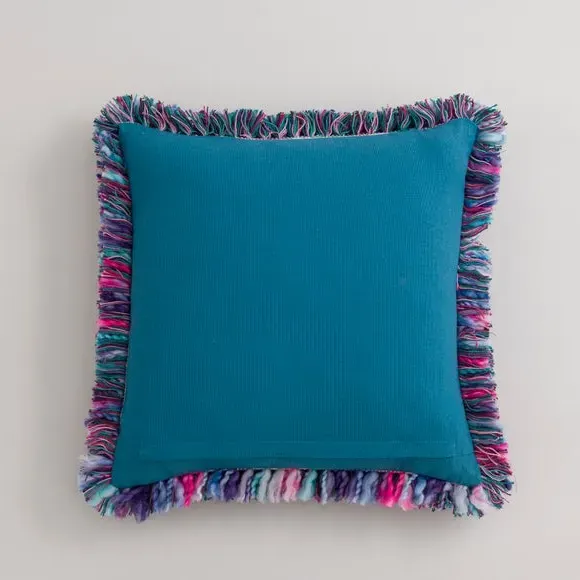 Square Textured Cushion - Purple, Cotton