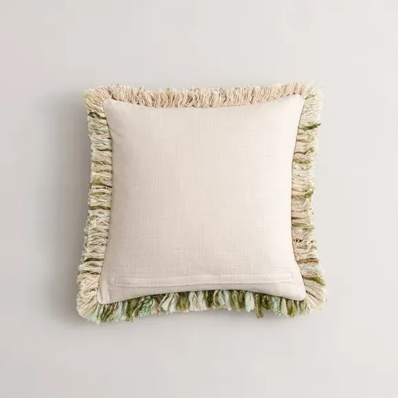 Square Textured Cushion - Sage, Cotton