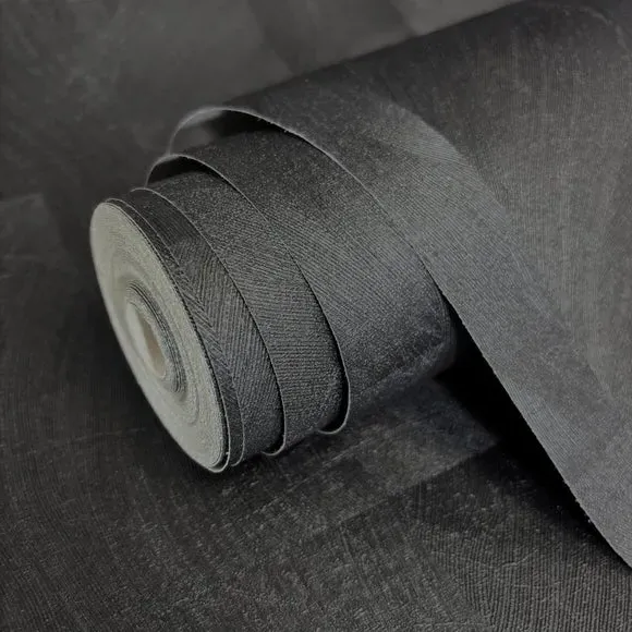 Square Textured Wallpaper - Black, Vinyl