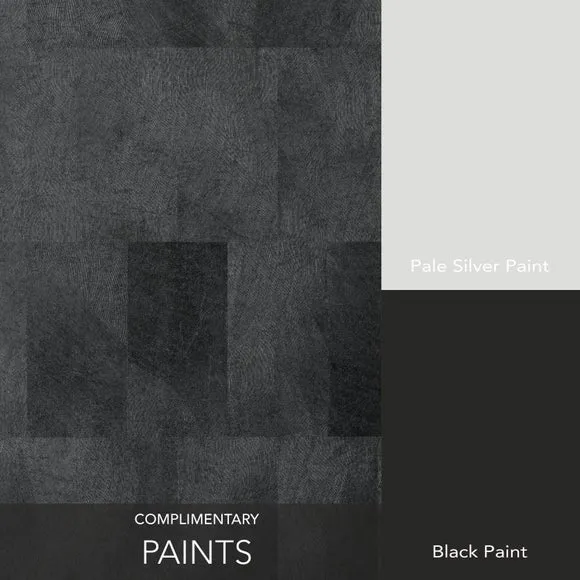Square Textured Wallpaper - Black, Vinyl
