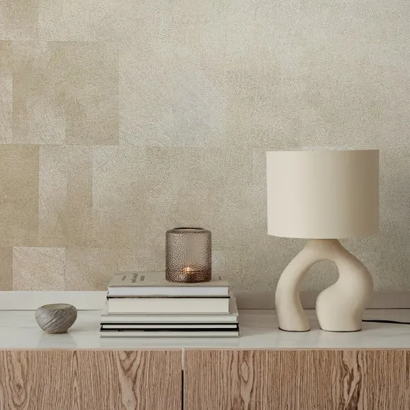 Square Textured Wallpaper - Natural, Vinyl