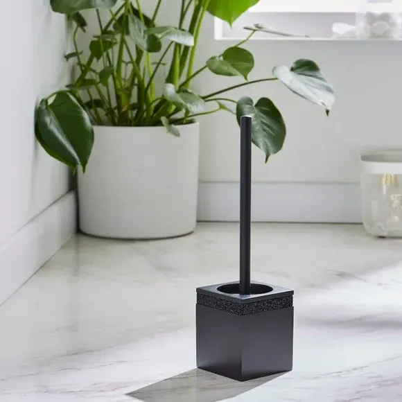 Square Toilet Brush with Sparkle Trim - Black image