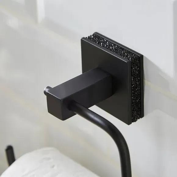 Square Toilet Roll Holder - Black, Metal
