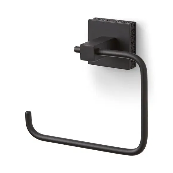 Square Toilet Roll Holder - Black, Metal