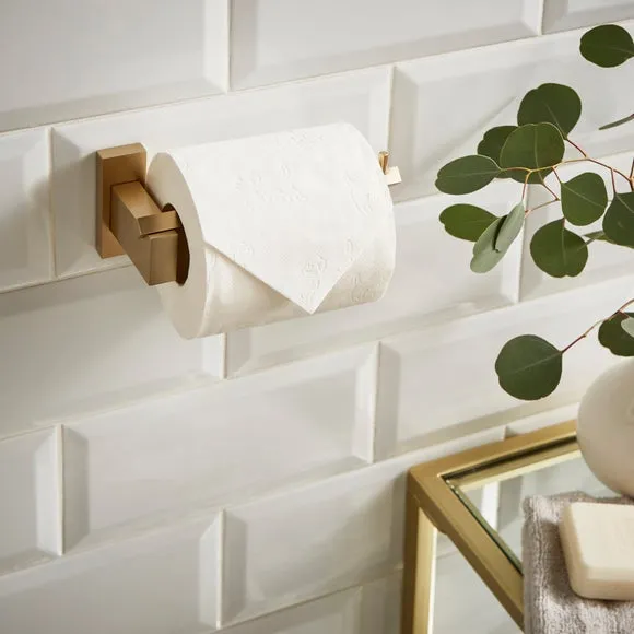 Square Toilet Roll Holder - Brushed Bronze image