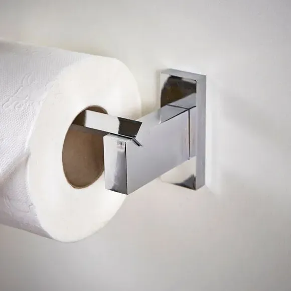 Square Toilet Roll Holder - Chrome
