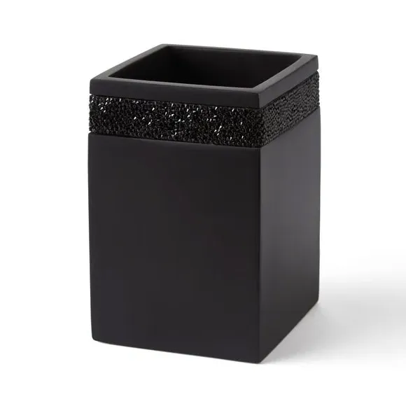 Square Toothbrush Holder - Black, Sparkle Finish