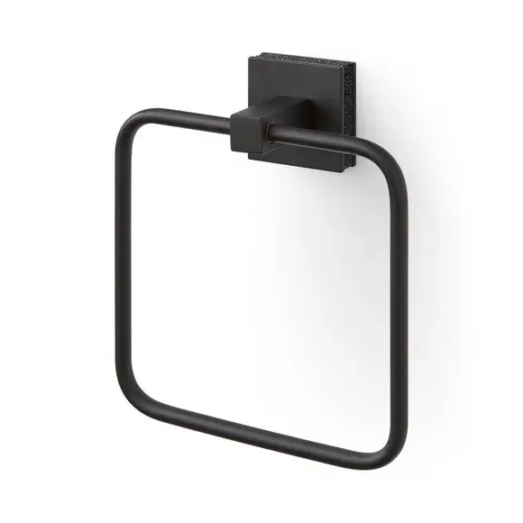 Square Towel Ring with Sparkle Finish - Black