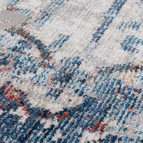 Square Traditional Rug - Blue, Polyester