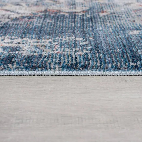 Square Traditional Rug - Blue, Polyester