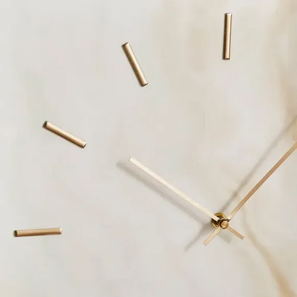 Square Wall Clock - Cream, Marble Effect