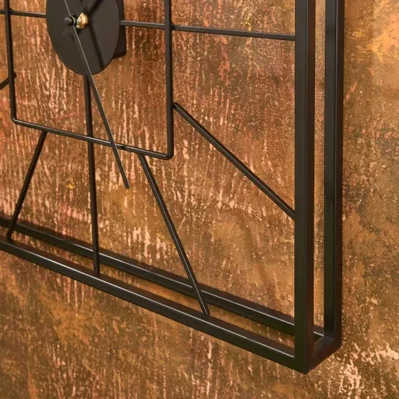 Square Wall Clock Indoor Outdoor - Black