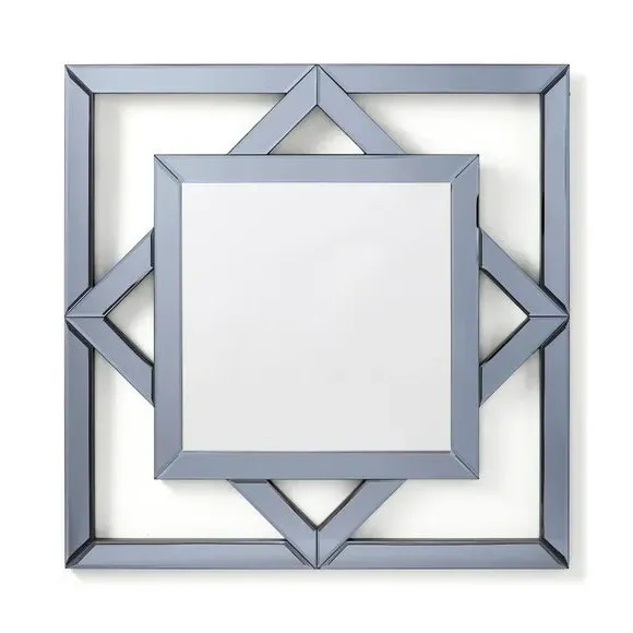 Square Wall Mirror - Antique Silver