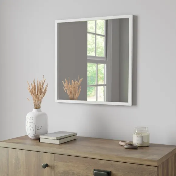 Square Wall Mirror - White