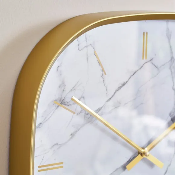 Squoval Wall Clock with Silent Movement - Gold