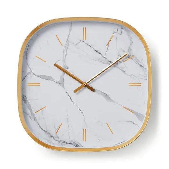 Squoval Wall Clock with Silent Movement - Gold
