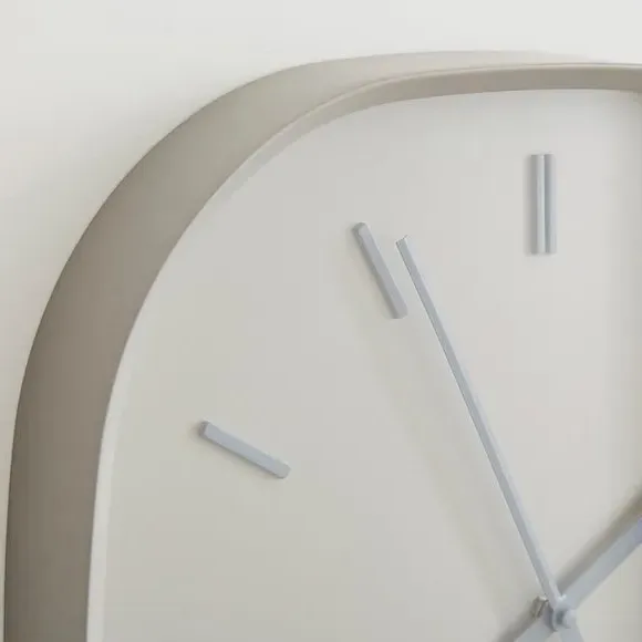 Squoval Wall Clock with Silent Movement - Grey