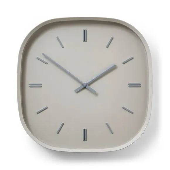 Squoval Wall Clock with Silent Movement - Grey