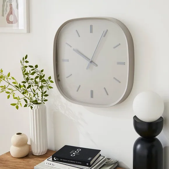 Squoval Wall Clock with Silent Movement - Grey