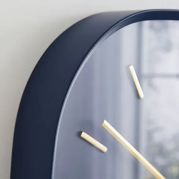 Squoval Wall Clock with Silent Movement - Navy