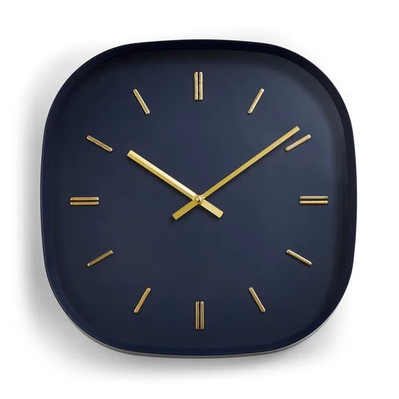 Squoval Wall Clock with Silent Movement - Navy