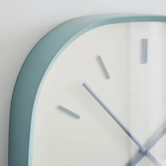 Squoval Wall Clock with Silent Movement - Seafoam