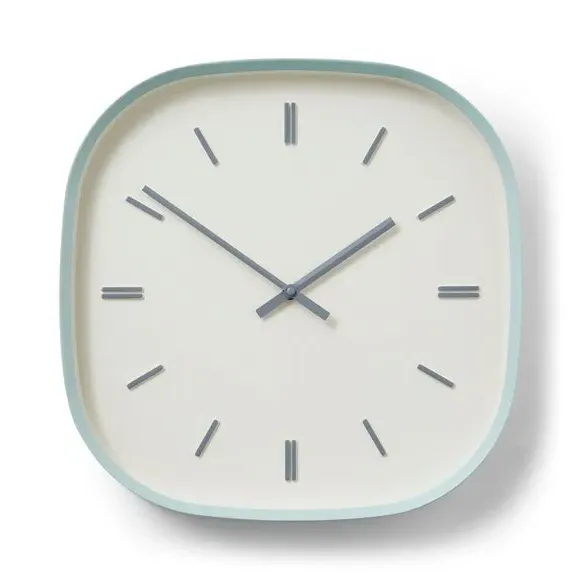 Squoval Wall Clock with Silent Movement - Seafoam