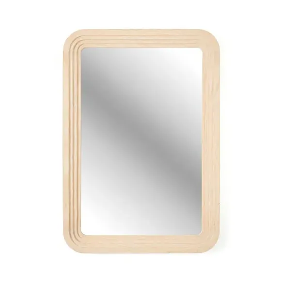 Squoval Wall Mirror - Natural, Wood