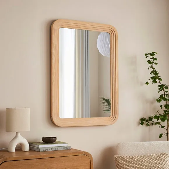 Squoval Wall Mirror - Natural, Wood image