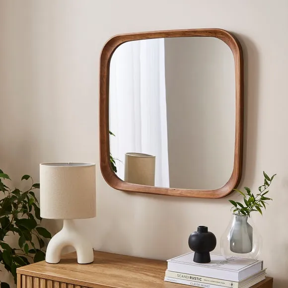Squoval Wall Mirror - Natural, Wood image