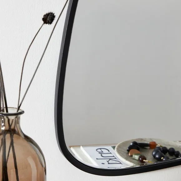Squoval Wall Mirror with Hook - Black