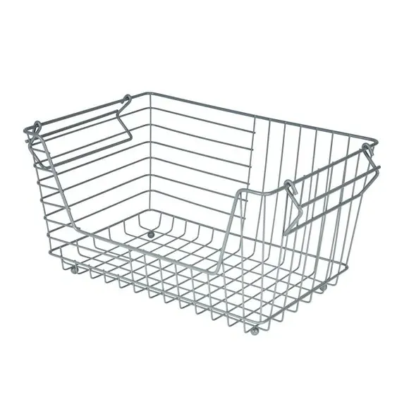 Stackable Wire Basket - Grey, Metal