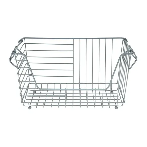 Stackable Wire Basket - Grey, Metal