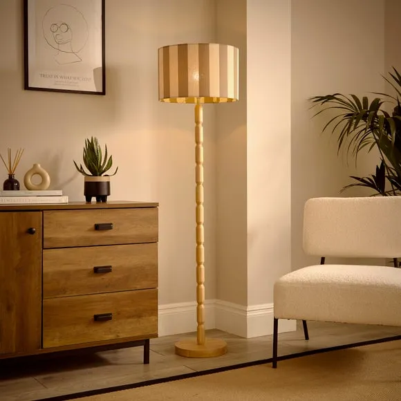 Stacked Floor Lamp Base - Natural, Wood