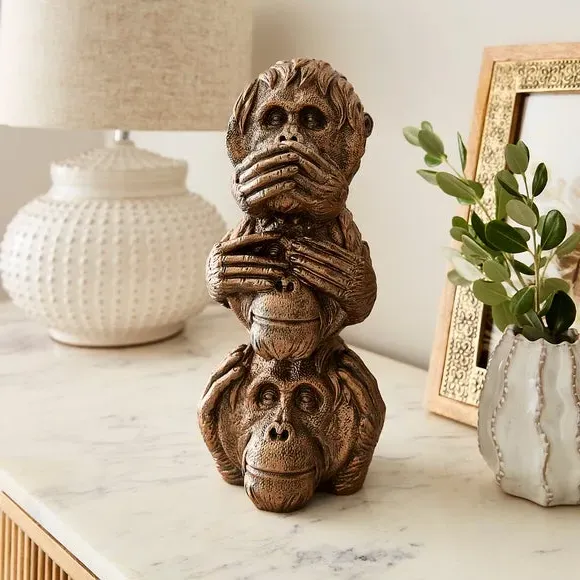 Stacked Ornament Figurine - Brown, Resin image