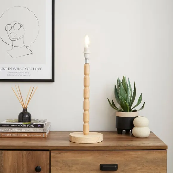 Stacked Table Lamp Base - Natural, Wood